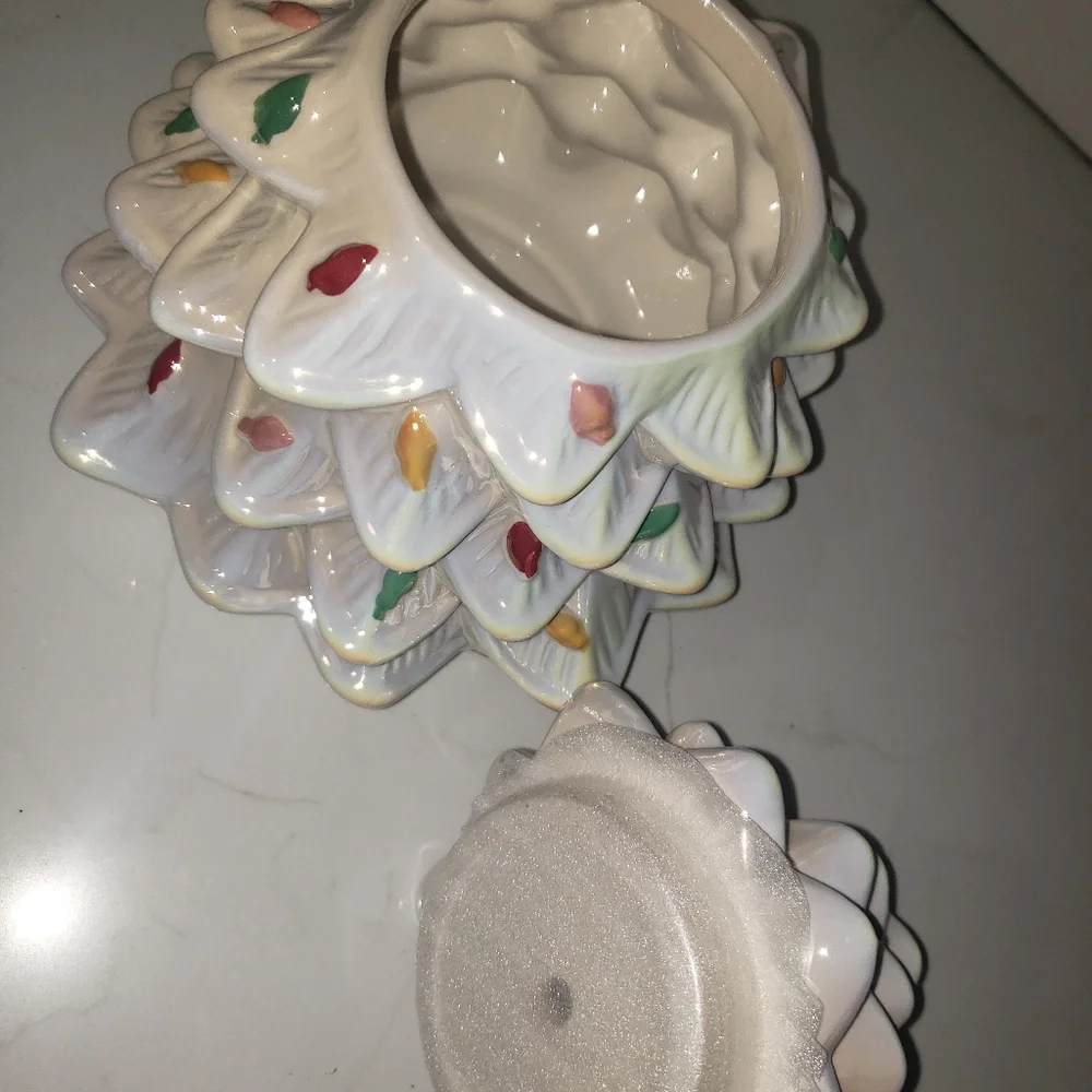 Transpac iridescent Christmas tree Cookie Jar